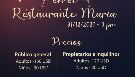 la Nochevieja en el Restaurante María
