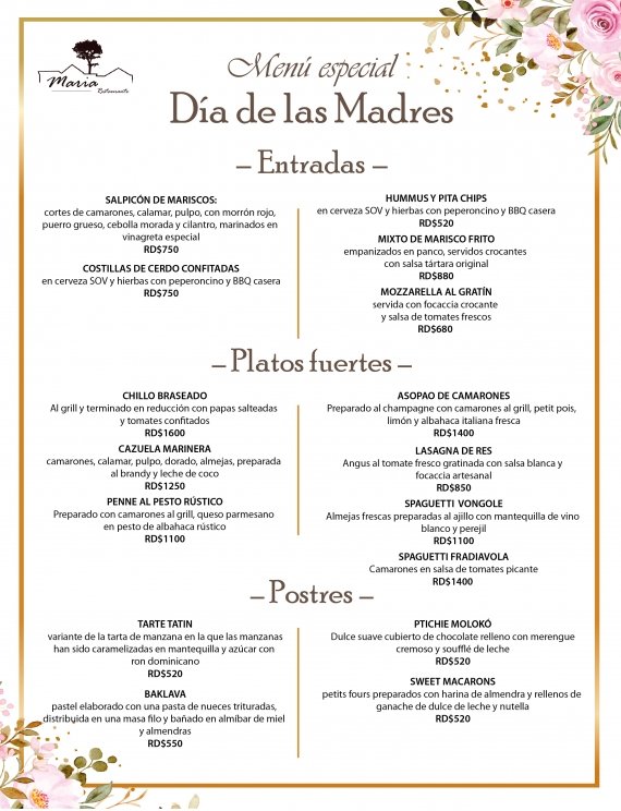 Día de las Madres en el Restaurante María.