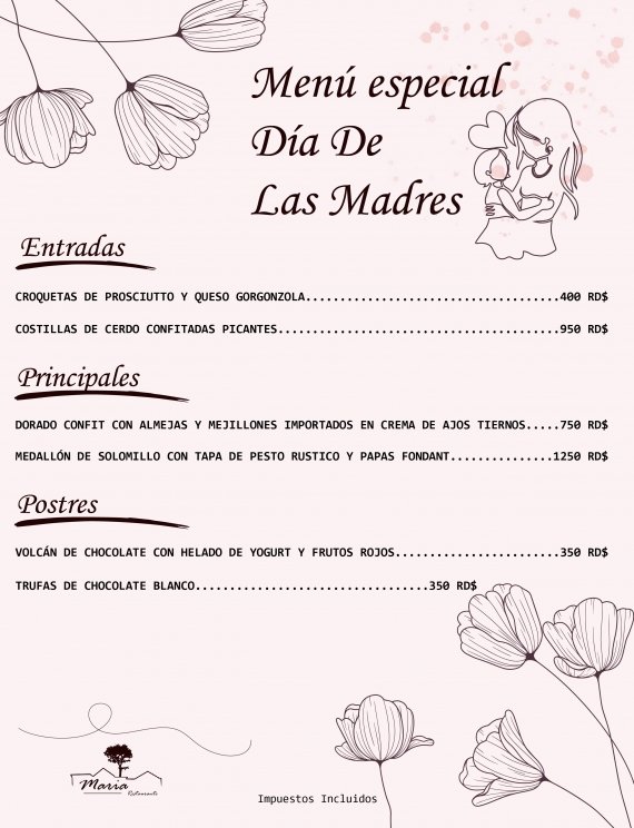 El Dia de las Madres en el Restaurante Maria